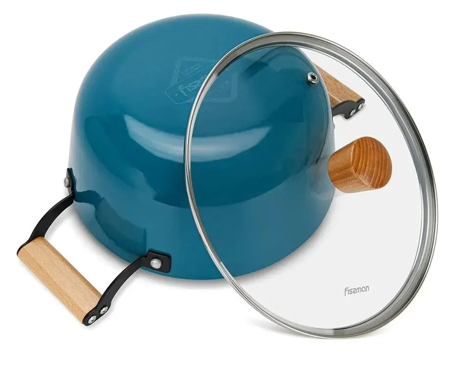 Oala cu capac Fissman Seagreen 4014 (Turquoise) - 4