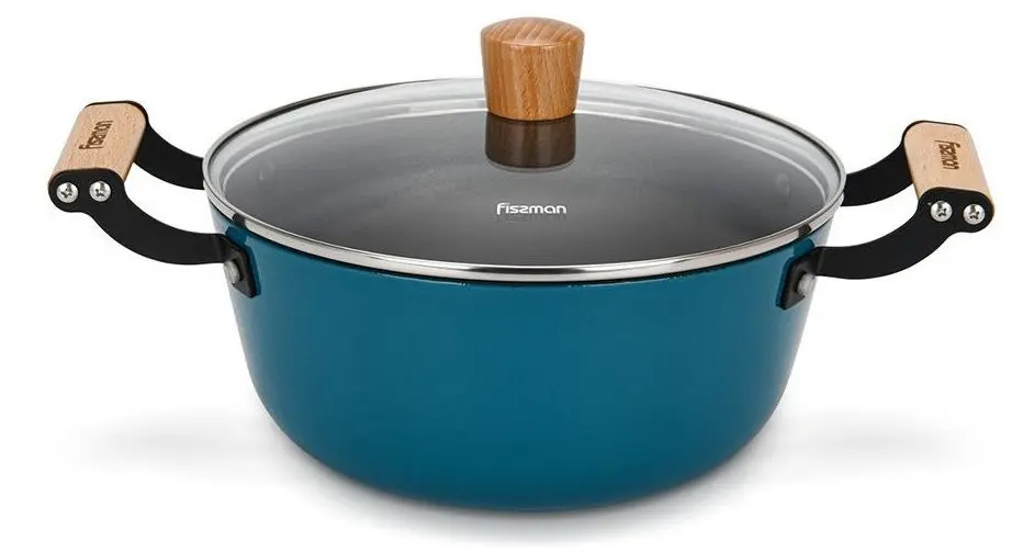 Oala cu capac Fissman Seagreen 4014 (Turquoise)