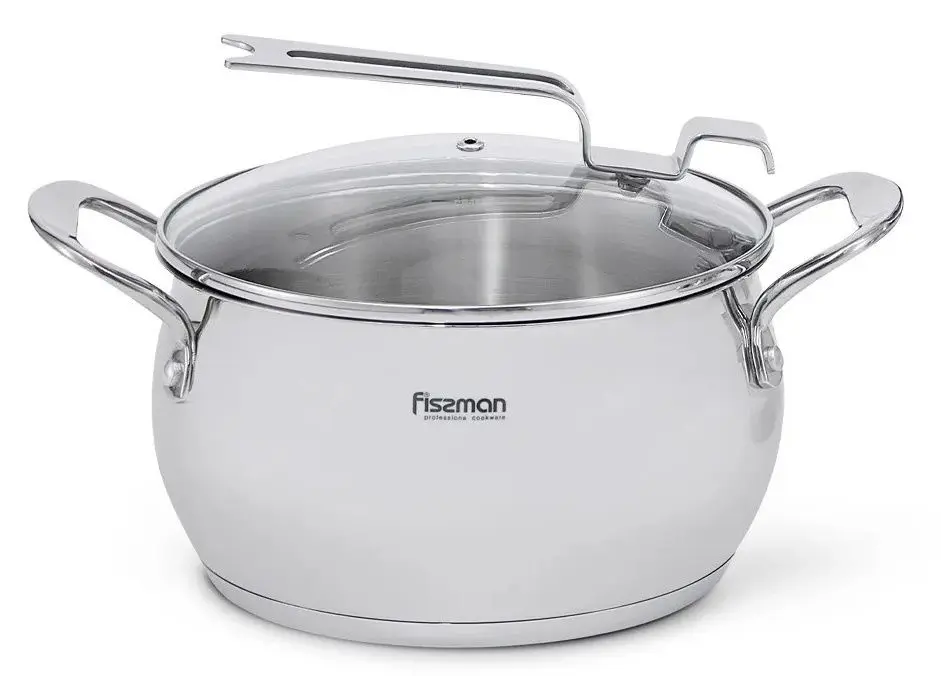 Кастрюля с крышкой Fissman Vita 5215 (Inox)