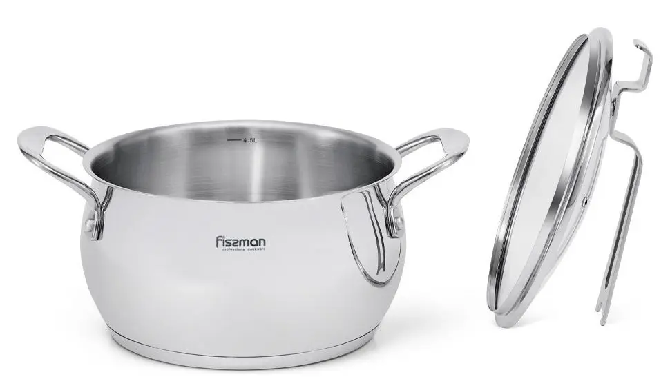 Кастрюля с крышкой Fissman Vita 5216 (Inox)
