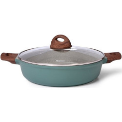 Tigaie saute cu capac Fissman Firenze 14280 (Green/Natural)