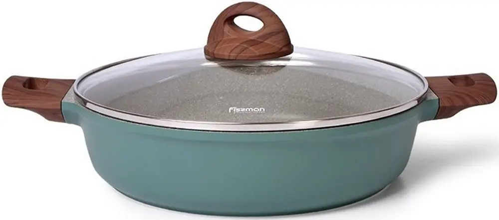 Tigaie saute cu capac Fissman Firenze 14280 (Green/Natural)