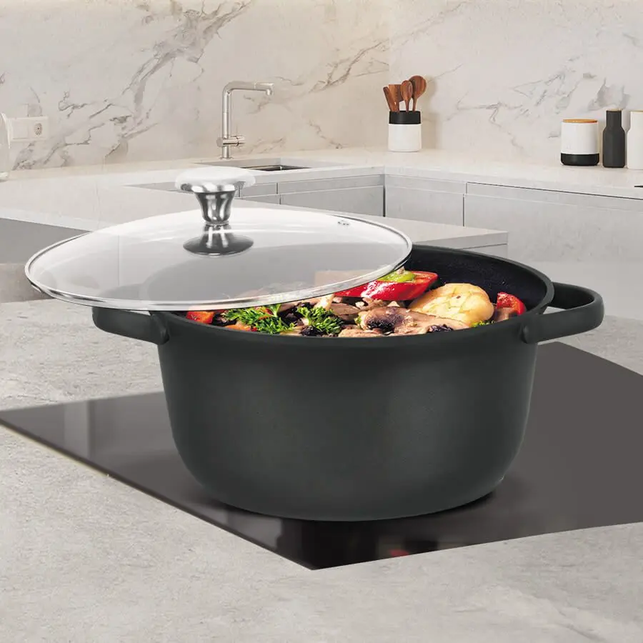 Кастрюля с крышкой Maestro Mr-4027-24 (Black)