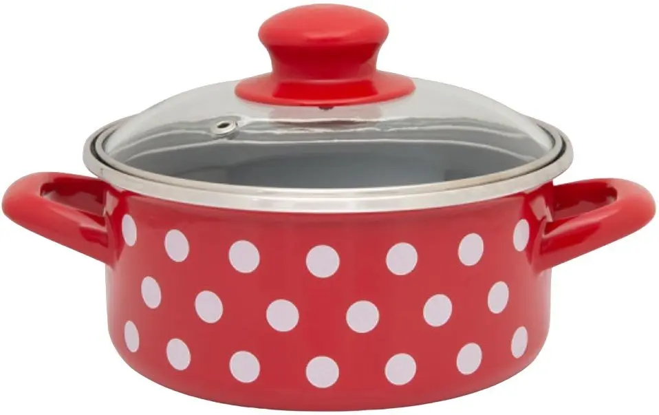 Oala cu capac Metalac Bele Tufne 1L (Red/Black)