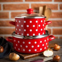 Кастрюля с крышкой Metalac Bele Tufne 6.75L (Red/Black) Thumb