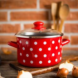 Кастрюля с крышкой Metalac Bele Tufne 6.75L (Red/Black) Thumb