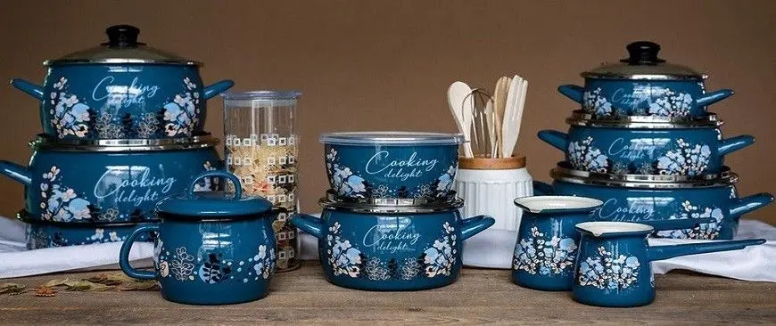 Кастрюля с крышкой Metalac Blue Cooking Delight 7.5L (Blue)