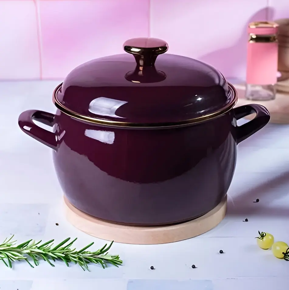 Oala cu capac Metalac Bordo Princ 57041 2.2l (Burgundy) - 3