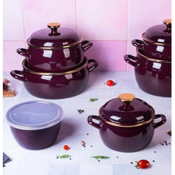 Oala cu capac Metalac Bordo Princ 57043 5l (Burgundy) Thumb