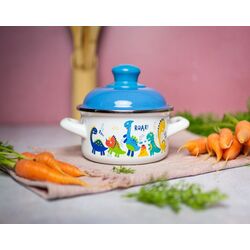 Cratita cu capac Metalac Dino 2L (White/Blue) Thumb