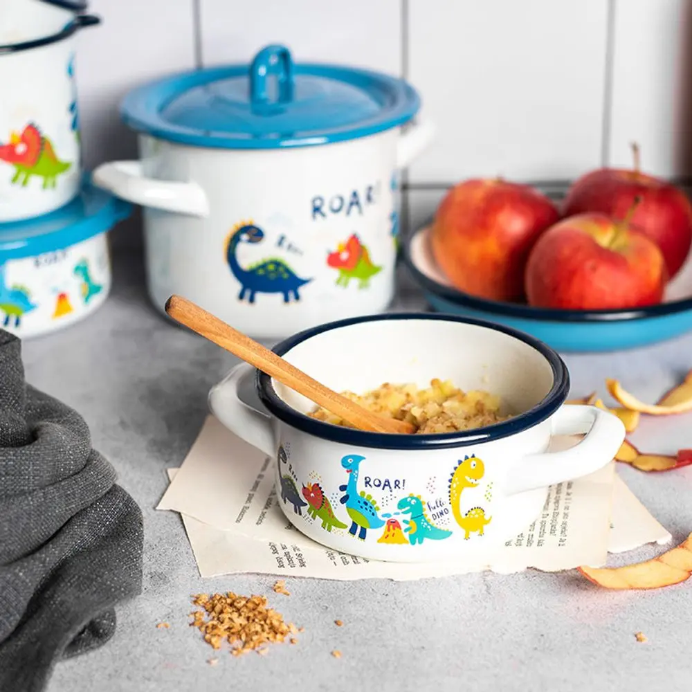 Cratita cu capac Metalac Dino 2L (White/Blue)