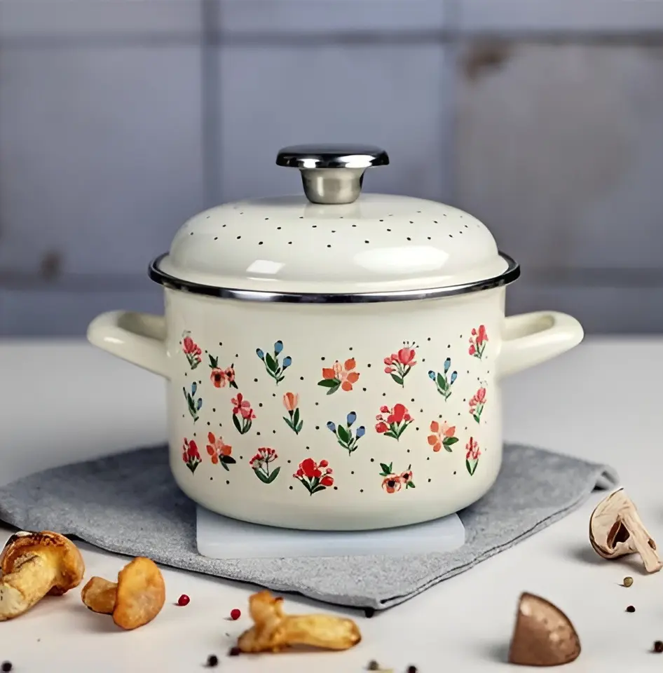 Кастрюля с крышкой Metalac Fiorella 57058 2l (White) - 2