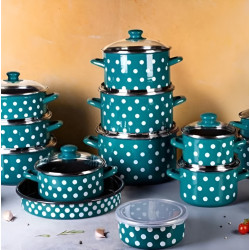 Oala cu capac Metalac Green Dots 57046 2l (Green) Thumb