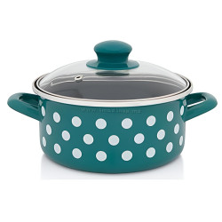 Oala cu capac Metalac Green Dots 57050 3.5l (Green)