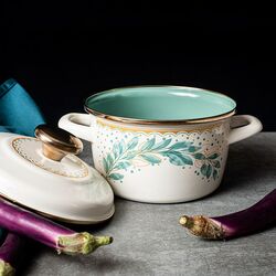 Кастрюля с крышкой Metalac Green Line 1.9L (Cream/Mint) Thumb