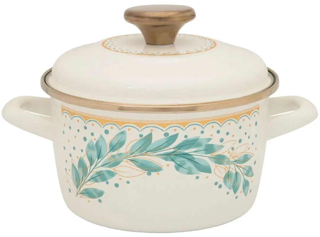 Кастрюля с крышкой Metalac Green Line 1.9L (Cream/Mint)