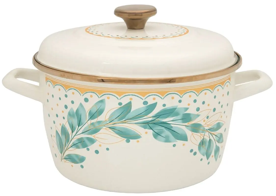 Кастрюля с крышкой Metalac Green Line 6L (Cream/Mint)