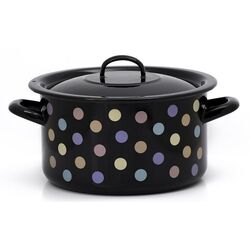 Cratita cu capac Metalac Pastel Dots 22cm (Black)