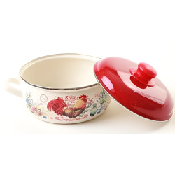 Oala cu capac Metalac Rooster 57029 2.2l (White/Red) Thumb