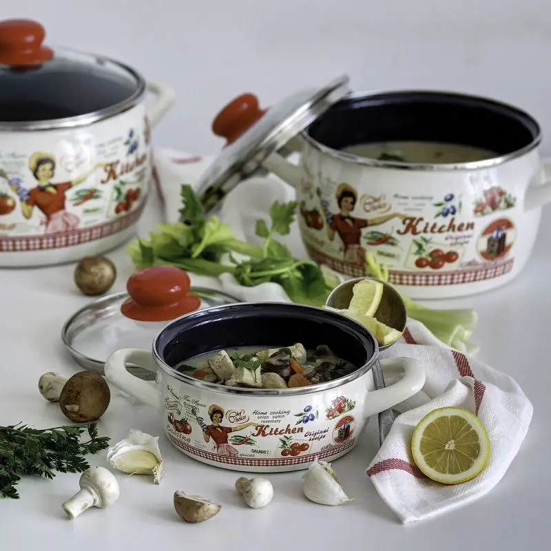 Кастрюля с крышкой Metalac Singing Cook 1.5L (Beige/Black)