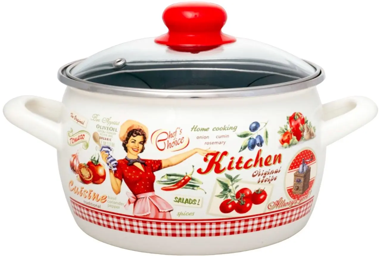 Кастрюля с крышкой Metalac Singing Cook 2.2L (Beige/Black)