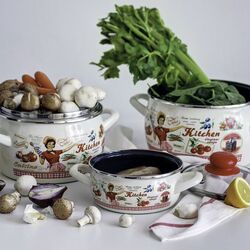 Кастрюля с крышкой Metalac Singing Cook 7.5L (Beige/Black) Thumb