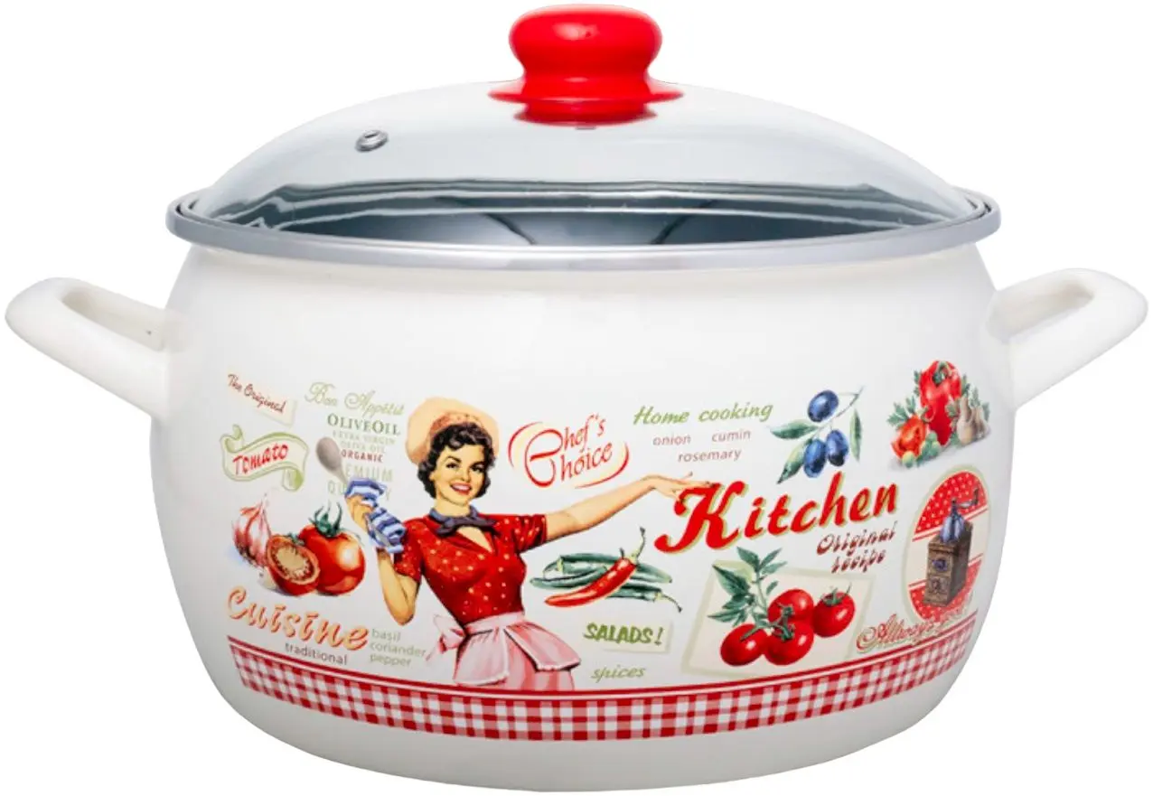 Кастрюля с крышкой Metalac Singing Cook 7.5L (Beige/Black)