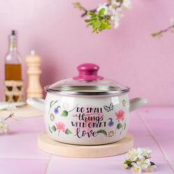 Oala cu capac Metalac Small Things 2.2L (White/Pink) Thumb