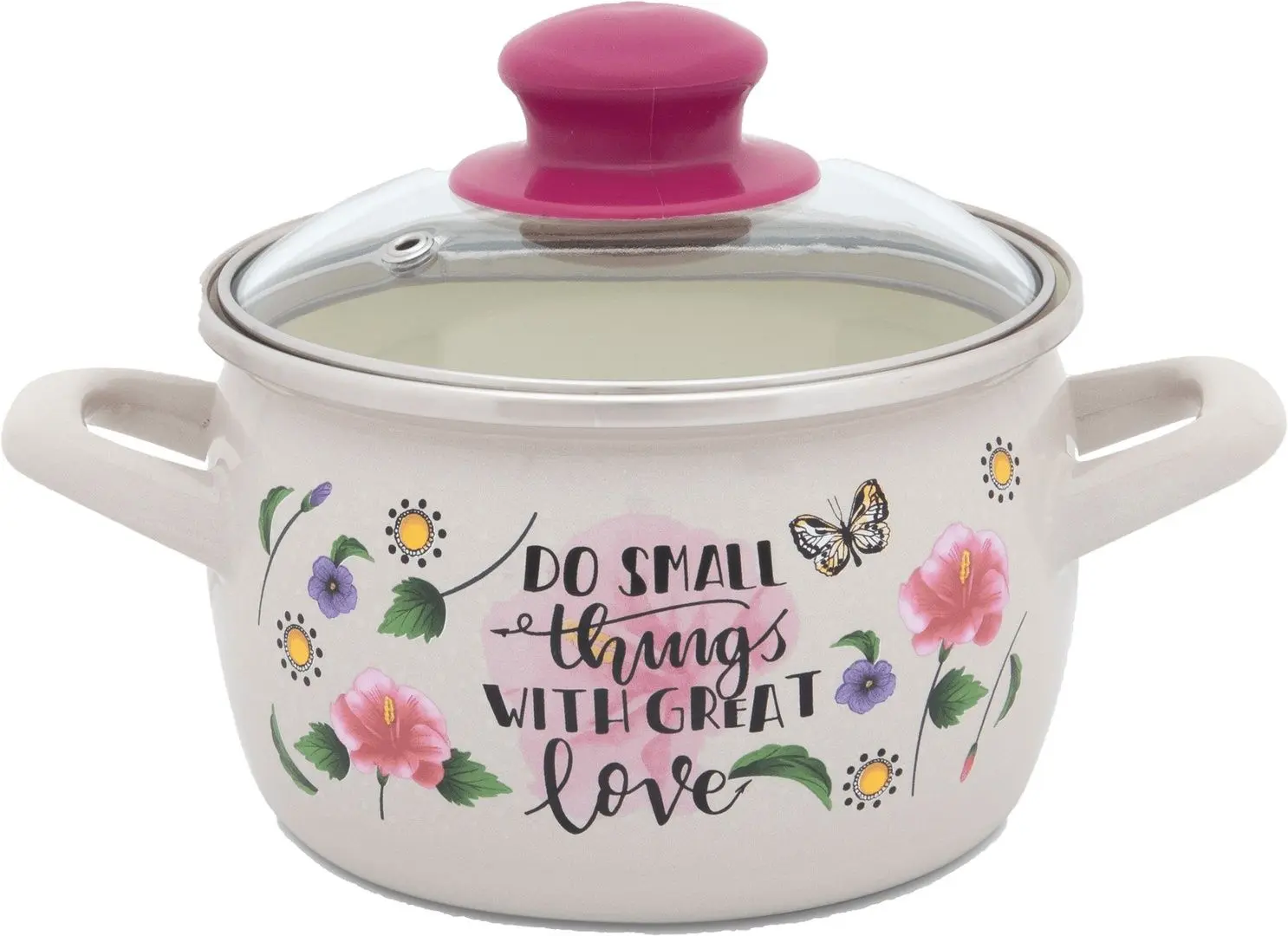 Oala cu capac Metalac Small Things 4.2L (White/Pink)