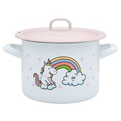 Cratita cu capac Metalac Unicorn 1.5L (White/Pink)