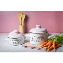 Cratita cu capac Metalac Unicorn 2L (White/Pink) Thumb