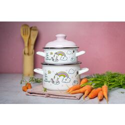 Cratita cu capac Metalac Unicorn 2L (White/Pink) Thumb