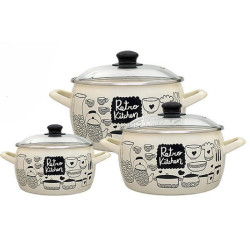 Набор кастрюль Metalac Retro 57032 (White)