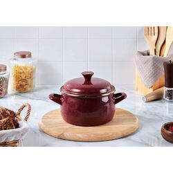 Oala cu capac Metrot Bordo 2.4L (White/Bordeaux) Thumb