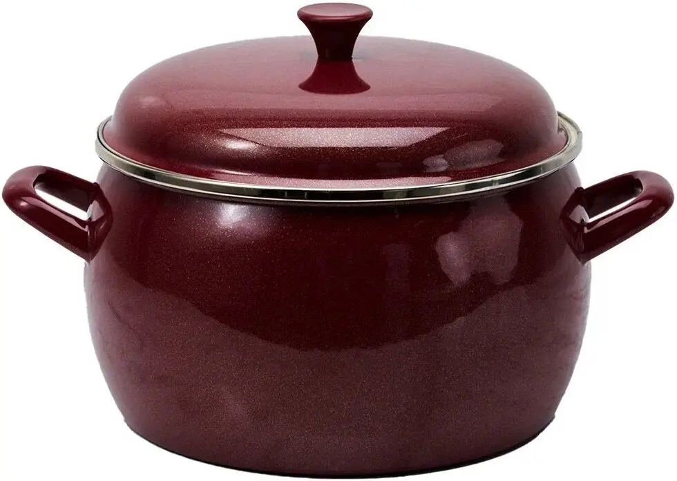 Oala cu capac Metrot Bordo 2.4L (White/Bordeaux)