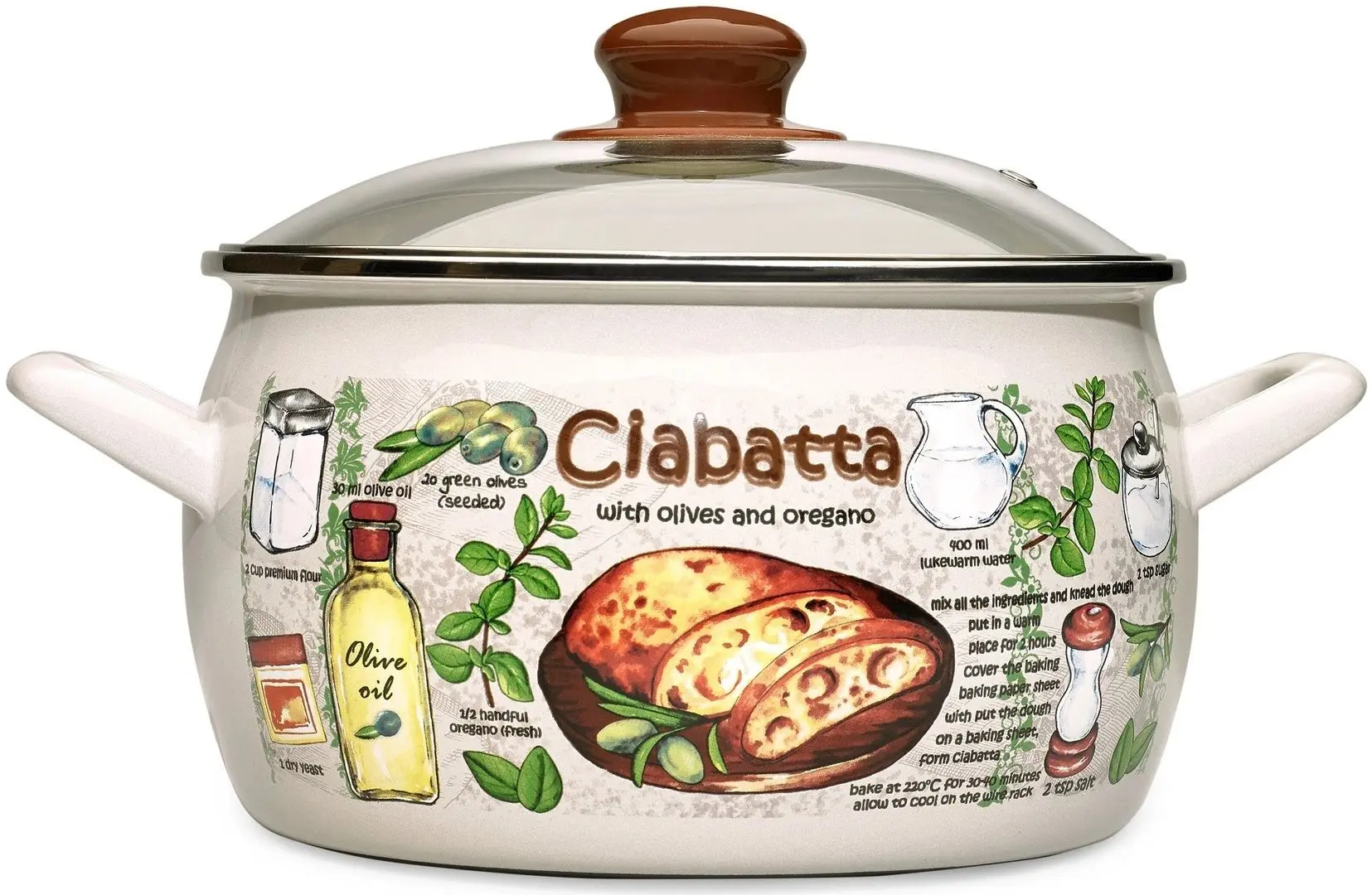 Oala cu capac Metrot Ciabatta 5.7L (Beige)
