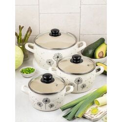 Кастрюля с крышкой Metrot Dandelion 2.4L (Beige) Thumb