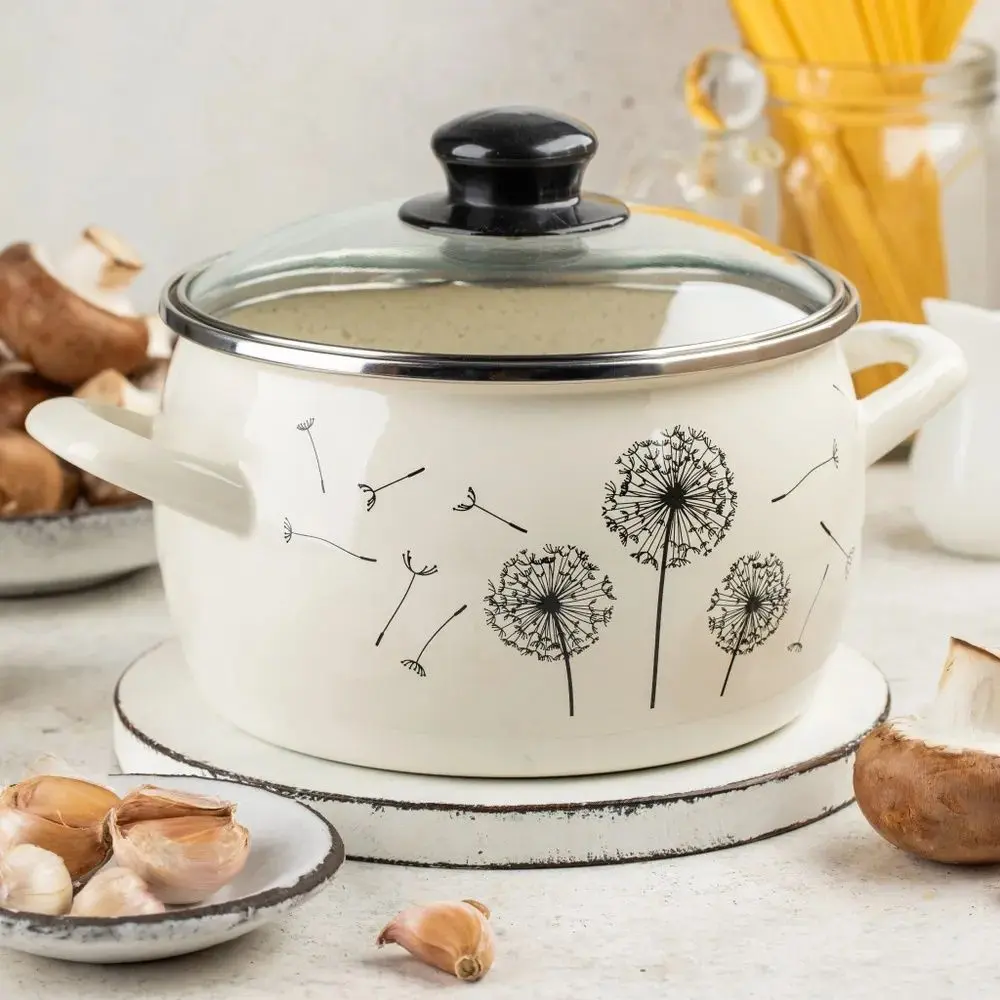 Cratita cu capac Metrot Dandelion 4L (Beige)