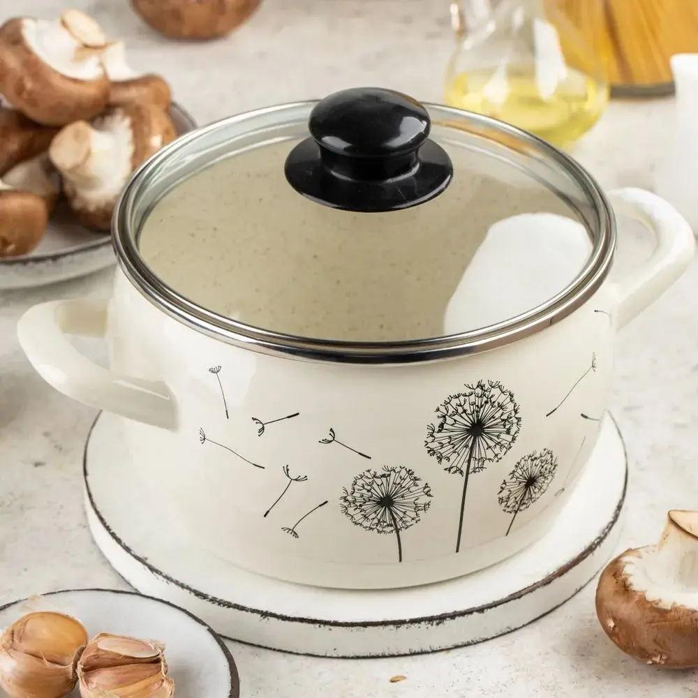 Cratita cu capac Metrot Dandelion 4L (Beige)