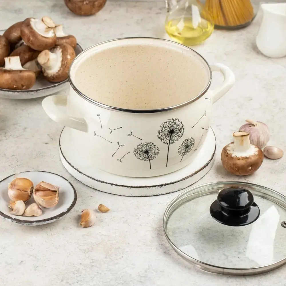 Cratita cu capac Metrot Dandelion 4L (Beige)