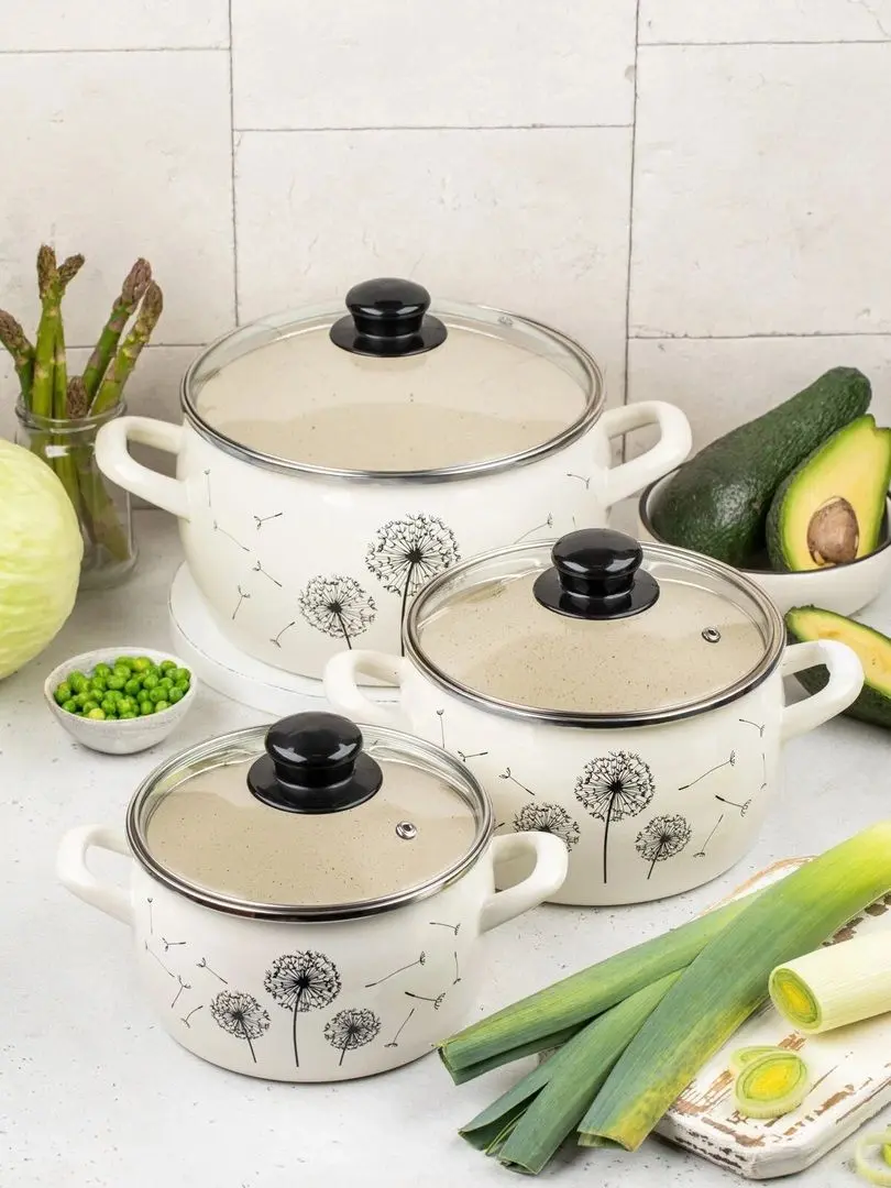 Кастрюля с крышкой Metrot Dandelion 5.7L (Beige)