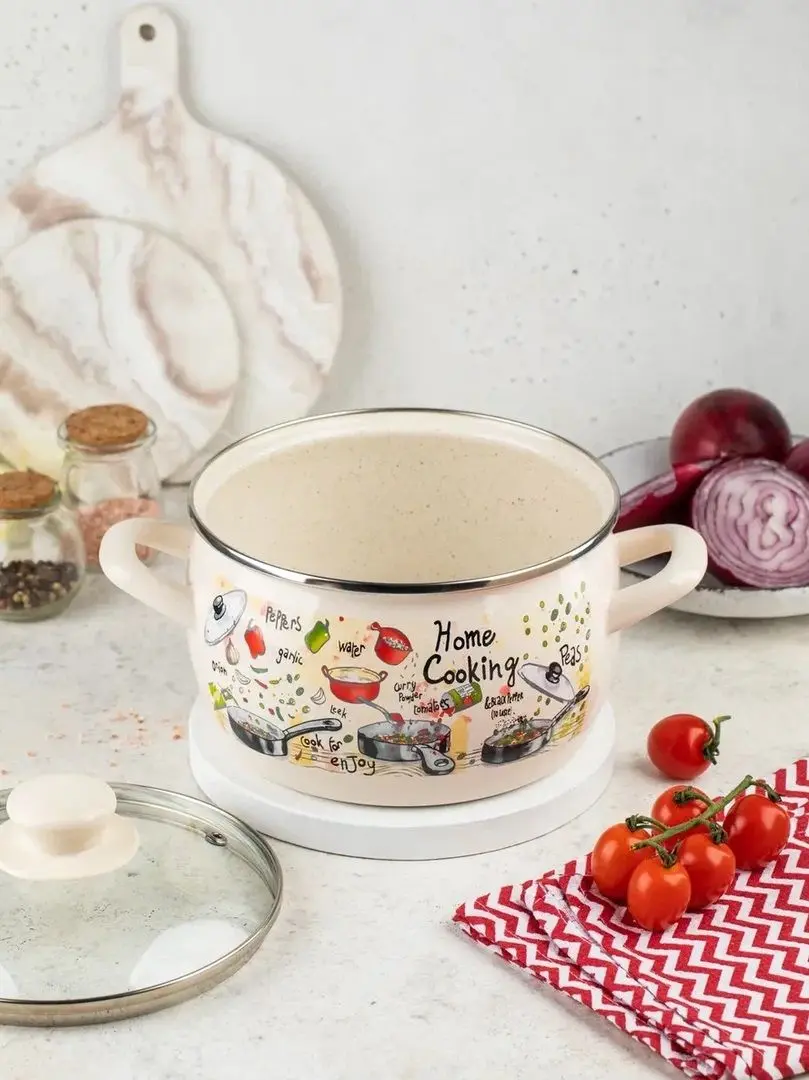 Кастрюля с крышкой Metrot Gourmet 2.4L (Beige) - 7