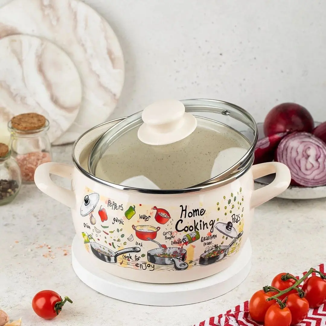 Кастрюля с крышкой Metrot Gourmet 2.4L (Beige) - 10