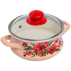 Oala cu capac Metrot Maki 1.5L (Beige/Red) Thumb