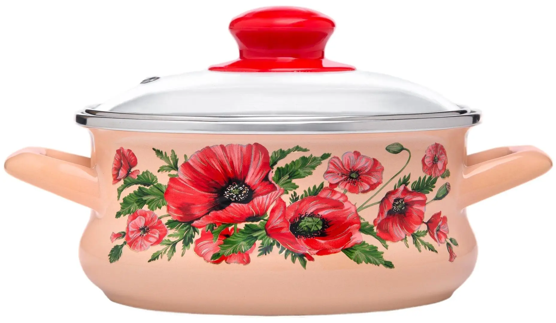 Oala cu capac Metrot Maki 1.5L (Beige/Red)