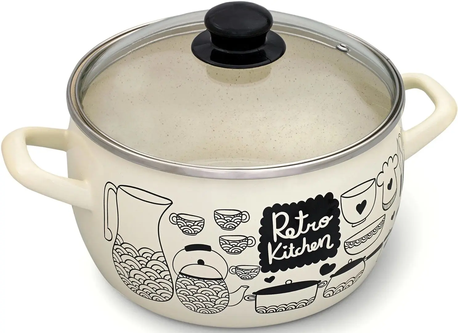 Кастрюля с крышкой Metrot Retro 3.3L (Beige)