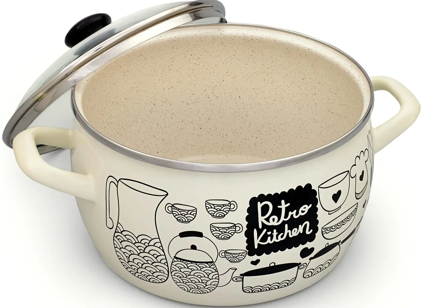 Кастрюля с крышкой Metrot Retro 3.3L (Beige)