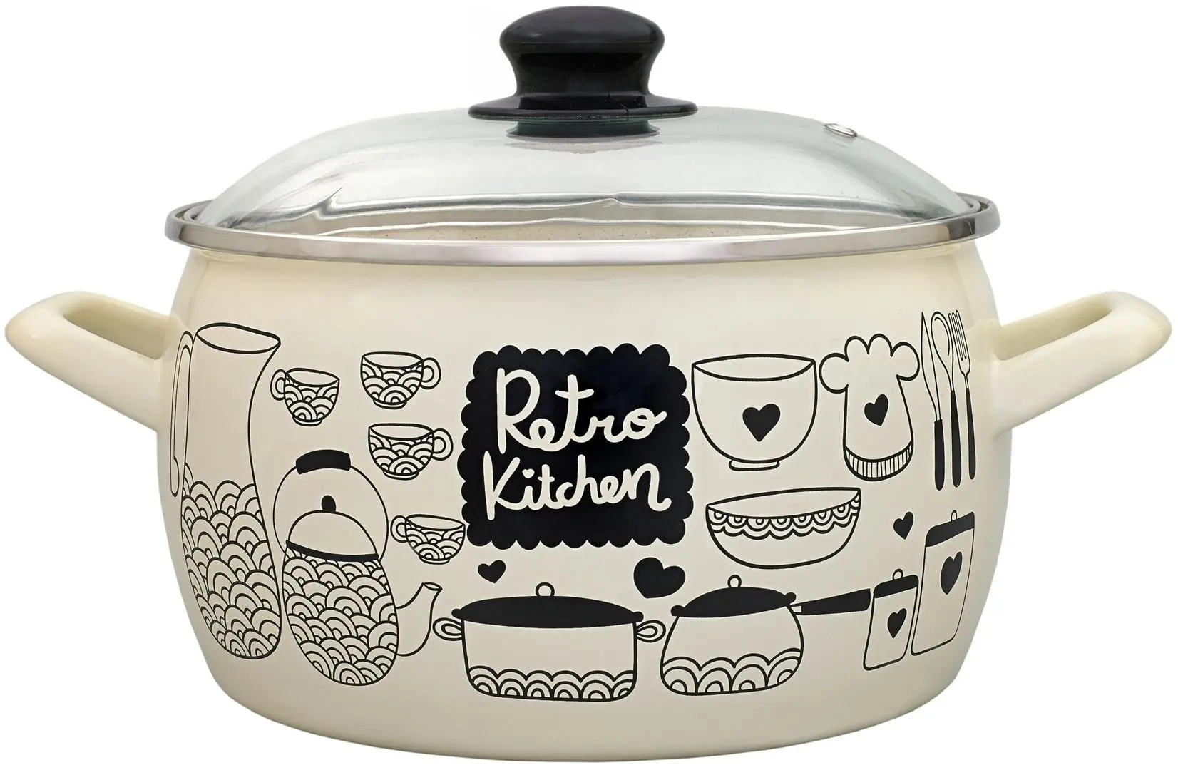 Кастрюля с крышкой Metrot Retro 7.9L (Beige)