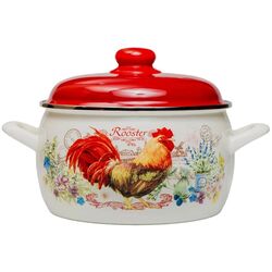 Cratita cu capac Metrot Rooster 4.3L (White/Red)
