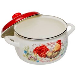 Кастрюля с крышкой Metrot Rooster 5.3L (White/Red) Thumb
